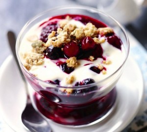 A healthy breakfast. Berry Yogurt